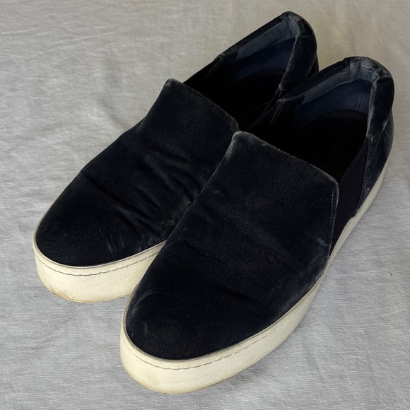 Vince Blue Velvet Slip-On platform Sneakers - Picture 14 of 15